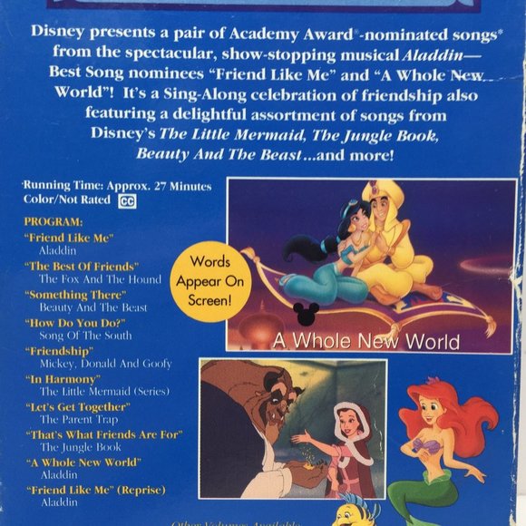 Vintage Set 6 Disney's Sing Along Songs VHS Be Guest Fun Music Bare Necessities - Picture 13 of 15